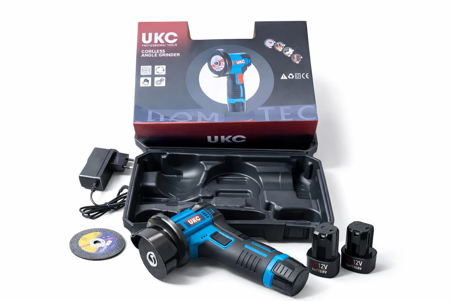 Akku-Mini-Winkelschleifer-Set mit 2 Akkus und Ladegerät